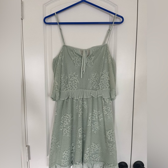 Miami by Francesca’s Women’s Light Sage Green Lace Dress - Picture 1 of 3
